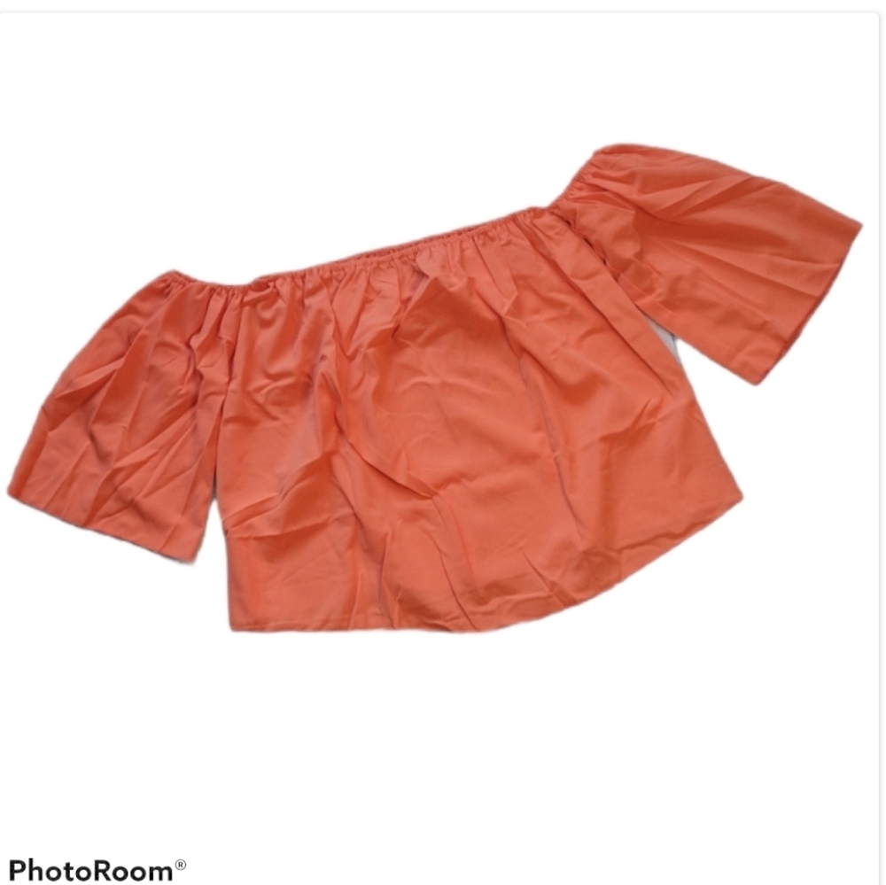 Off the Shoulder Orange Crop Top